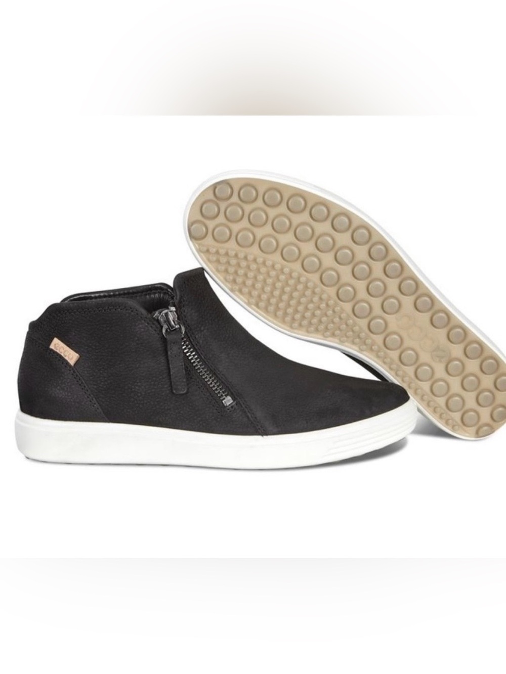 Ecco  Soft 7 Black and White Casual Slip-On Shoe